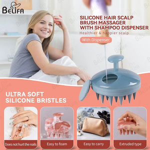 Venta al por mayor Cepillo de pelo Cabeza de silicona Peine Champú Cepillo Cuidado del cuero cabelludo Cepillo masajeador de cabello - Product Image 3