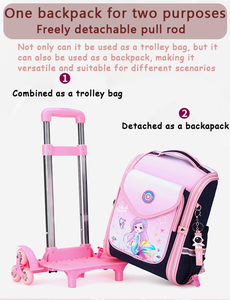 Usine mode enfants bagages sac à dos mignon sirène dessin animé chariot sacs d'école con ruedas <span class=keywords><strong>nina</strong></span> pour les filles mochila escolar extérieur - Product Image 5