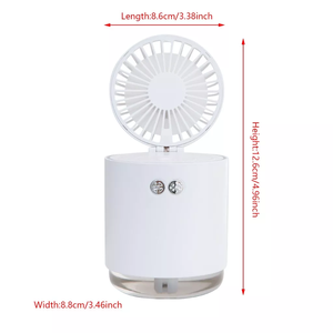 Mini humidificateur ventilateur portable rechargeable par USB de 210 ml à brume fraîche avec lumière LED changeante de couleur, pureté pour un usage domestique et extérieur - Product Image 6