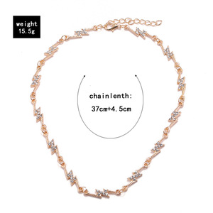 Colliers ras du cou tendance en forme de flèche avec zircone cubique pour femme, bijoux de fête en alliage de zinc sertis à griffes 2025 - Product Image 3