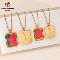 Collier de football Portugal 2026 pour homme en acier inoxydable, pendentif de football pour homme en acier inoxydable