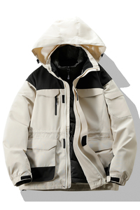 Logotipo personalizado Nueva chaqueta con capucha de color a juego a prueba de viento e impermeable ropa de trabajo al aire libre chaqueta acolchada de algodón - Product Image 6