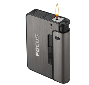 Portable Automatic Cigarette Case Metal Cigarette Boxes 10PCS Cigarette Holder Case Not Lighter Gadget for Men Christmas Gifts
