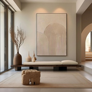 Lienzo Decorativo Contemporáneo, Grande, Estilo Wabi Sabi, Minimalista, Beige, Abstracto, Tranquilo, Pintura Moderna sobre Lienzo para Hogar y Galería - Product Image 3