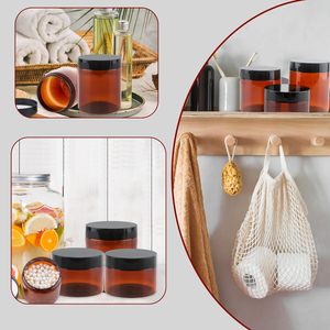 Custom 50ml-500ml Amber PET <b>Plastic</b> <b>Jar</b> with Lid for Cosmetic Lotion and Loose Powder in Screw Cap - Product Image 5
