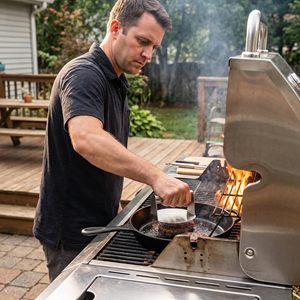 Presse à hamburgers en acier inoxydable de 5,5 pouces avec poignée, presse à galettes métallique pour plancha, grill, bacon, sandwichs et cuisson sur surface plane - Product Image 2