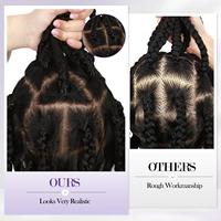 Perruques tressées à la main en dentelle complète africaine pour le commerce extérieur, 500g, tresses à trois brins, modèle en fibre haute température
