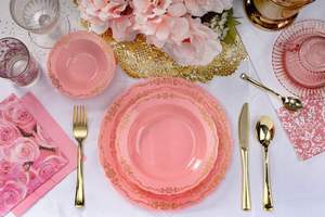 Assiettes à dessert et à gâteau en plastique réutilisables, durables, écologiques et de haute qualité pour les fêtes et les mariages - Product Image 2