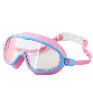 Lunettes de natation en silicone à grande monture pour enfants, unisexes, haute définition, étanches, anti-buée, vente en gros, piscine - Product Image 1