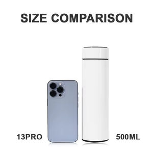 Bouteille d'eau intelligente personnalisée avec affichage de la température, 500 ml, sans BPA, en acier inoxydable, thermos, tasse à café - Product Image 6