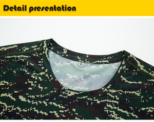 เสื้อยืดแขนยาวลายพรางสำหรับผู้ชาย แห้งเร็ว ผ้าถักโพลีเอสเตอร์ คอกลม สไตล์ทหาร - Product Image 4