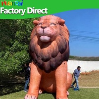 Vivid Outdoor Giant Inflable Lion PVC Cartoon Animal Model con luz para parque temático y evento/Decoración de promoción