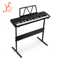 Orgue électrique fonctionnel HUASHENG à 61 touches avec écran LCD, ensemble de clavier de piano rose