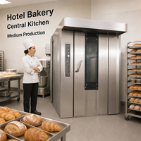 Four rotatif commercial à 32 plateaux en acier inoxydable 201/304, électrique, gaz ou diesel, pour la production de boulangerie moyenne