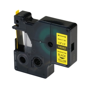 Nastro per <span class=keywords><strong>Etichette</strong></span> Compatibile <span class=keywords><strong>Dymo</strong></span> 18052, 6mm, per Tubi Termorestringenti, Nero su Giallo, per Stampante Rhino 5200 - Product Image 2