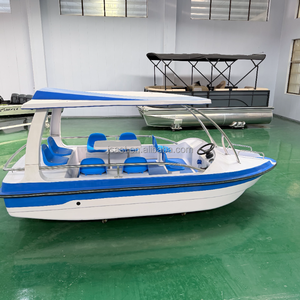 Barca Elettrica Usata in Fibra di Vetro per 8 Persone con Tavolo Semplice e Parasole, Vendita all'Ingrosso dalla Fabbrica. - Product Image 4