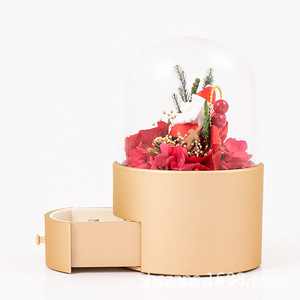 Rosa <span class=keywords><strong>Real</strong></span> de Navidad GR con Collar Te Amo en 100 Idiomas en Caja de Regalo, Rosas Eternas Hechas a Mano para Ella en el Día de San Valentín - Product Image 6