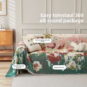 Nórdico Europeu Floral Sofá Throw Cover Estilo Pastoral New Rose Plant Linho Tecido Lavável Almofada <span class=keywords><strong>Slipcover</strong></span> - Product Image 3