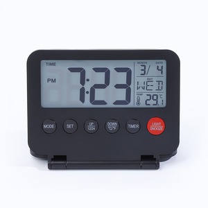 Réveil de <span class=keywords><strong>voyage</strong></span> pliable Huayang 035, design ultra-plat avec rétroéclairage, affichage de la température, calendrier perpétuel, fonction snooze et affichage hebdomadaire - Product Image 5