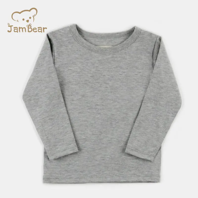 JamBear sustainable toddler logo shirts Organic cotton Kids Baby T Shirt Eco-friendly Toddler Boys Tee long sleeve t shirts