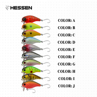Leurre Artificiel Hessen 35mm 5g Multi Couleurs ABS, Type Minnow, Appât Nageur pour Saumon, Imprimé 3D Réaliste, Dur, Flottant en Surface/Moyenne Profondeur