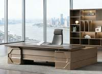 Ensemble bureau et chaise de direction moderne de luxe léger, bureau de direction élégant, mobilier de bureau en bois pour villas