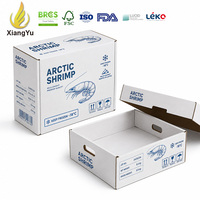 Boîte personnalisée pour crevettes surgelées, emballage en carton ondulé pour fruits de mer, avec taille et style de boîte sur mesure pour la transformation alimentaire