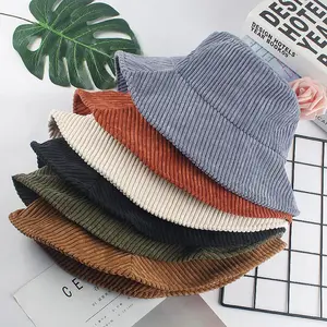 중국 공장 도매 남여 공용 데님 버킷 모자 사용자 정의 자수 로고 조정 가능한 크기 비치 캐주얼 장면 인쇄 코듀로이