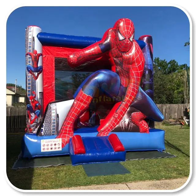 Children inflable castillo inflatable spiderman brincolines spider man with slide combo bouncer bouncy castle