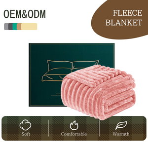 Fluffy Soft <strong>Pink</strong> Polyester Raschel Blanket Warm Cozy Plush 3D Ribbed Fleece <strong>Throw</strong> for Couch Bed Sofa Home Custom Four Seasons - Product Image 1