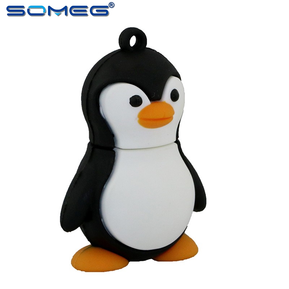 Sıcak satış sevimli penguen USB 2.0 Flash hafıza belleği kalem sürücü 4GB 8GB 16GB 32GB 64GB 128GB U Disk festivali hediye