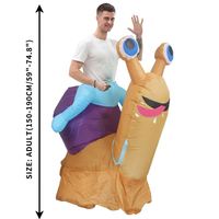 Costume gonflable géant jaune d'escargot d'équitation pour enfant adulte fête de carnaval d'Halloween