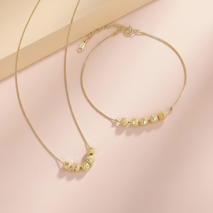 Cadena de eslabones de cobre de alta gama, minimalista, de lujo ligero, con cuentas de transformación de puerta de cinco bendiciones, para mujer, de nicho, ideal para Instagram - Product Image 1
