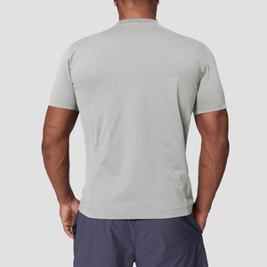 MOQ :1 <span class=keywords><strong>T</strong></span>-<span class=keywords><strong>shirt</strong></span> sportive da <span class=keywords><strong>uomo</strong></span> con struttura da palestra in stile ufficiale magliette elastiche ad asciugatura rapida con Logo personalizzato da palestra, magliette da corsa semplici - Product Image 4