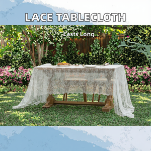 Mantel de Encaje Blanco Moderno Tejido a Mano con Patrón Bordado para Hogar, Bodas, Banquetes, Cocina, Patio y Comedor - Product Image 3