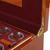 Umweltfreundliche Luxus-Holzbox in Gold/Silber zur Aufbewahrung von Sammlungen, Geschenk-Schatztruhe, Münzsammler-Verpackung mit MDF