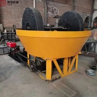 Broyeur à moulin à bacs humides à fonctionnement stable, combiné avec un équipement d'amalgamation pour le traitement de la séparation des minerais métalliques