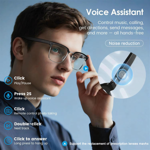 Lunettes intelligentes avec caméra 800W Pixel, reconnaissance photo, appel et <span class=keywords><strong>traduction</strong></span> vocale, alimentées par l'IA - Product Image 4
