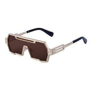 Super Hot Eyewear Fashion Y2K Oversized <b>Flat</b> <b>Top</b> One Piece Lens Square Steampunk <b>Sunglasses</b> - Product Image 1