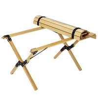 Table de camping en bois EFT-141, table pliante Egg Roll, 60/70/90 cm, table de pique-nique portable pliante en bois pour l'extérieur