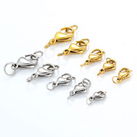 Vente en gros de fermoirs en métal plaqués or 18 carats PVD en acier inoxydable pour la fabrication de colliers et de bracelets