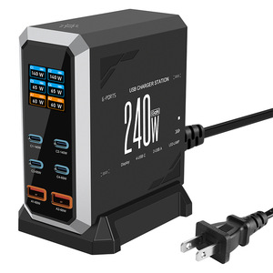 Cargador USB GaN Multipuerto de 240W de Alta Potencia con Pantalla Dinámica, Adaptador de Carga Rápida, Estación de Carga Universal de Escritorio - Product Image 1