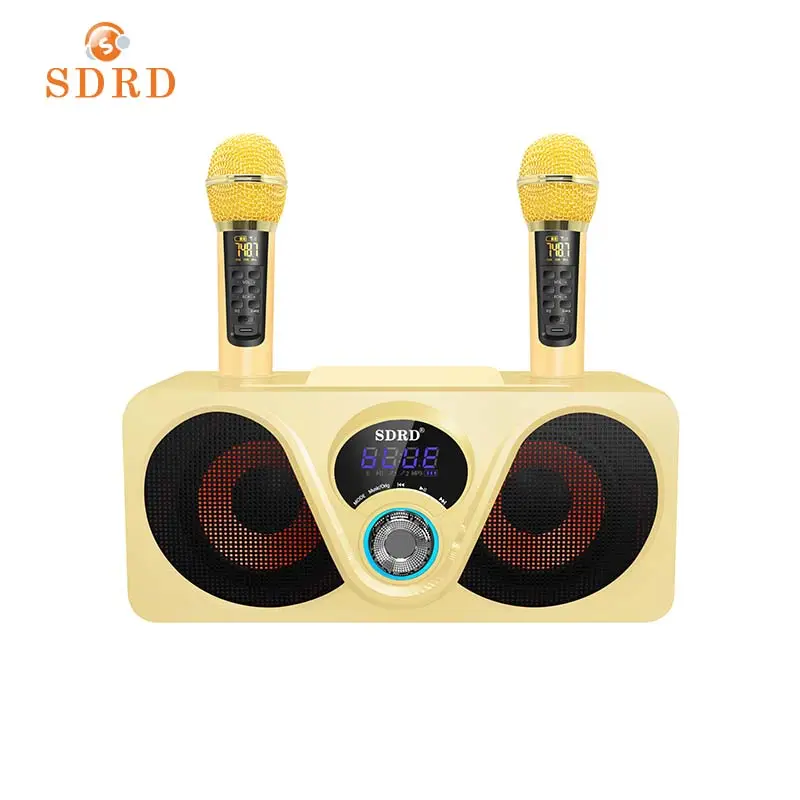 SDRD Sd312 Portable Outdoor Bt Karaoke With Wireless Dual Mic Screen Speaker & Horn