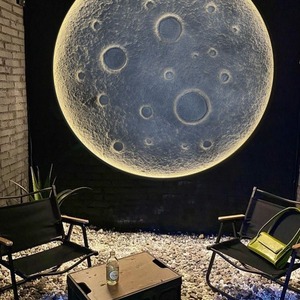 Lámpara de Pared Creativa con Forma de Luna 3D, Lámpara de Barra Circular de Lujo, Decoración Única para Camping - Product Image 1