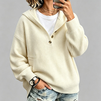 Nouvelle collection Automne Hiver 2026 – Sweat à capuche tricoté décontracté et confortable pour femme, style européen et américain, directement de l'usine – Personnalisation OEM ODM