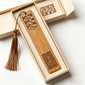 Wholesale Custom Laser Cutting Printed Engraving Natural Luxury Wooden Brass Metal Bookmark for Gift