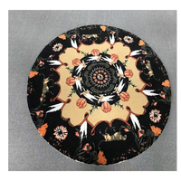 Tapis en nylon imprimé à la machine, forme ronde, haute qualité, rouge, pour salon, prix de gros, décoration intérieure, tapis épais