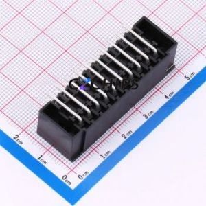 DB2ERHBM-3.81-2*10P-BK Plug-in Terminal Block Bent Lead Through Hole,P=3.81mm Board-to-Board / Socket Closed Screw Fixing 2x10P - Product Image 2