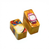 Boîte d'emballage rectangulaire en fer blanc pour montre connectée et téléphone portable pour enfants, avec design personnalisé et impression offset