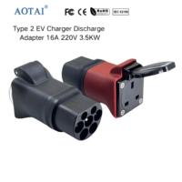 Adaptor Pengisian Daya AOTAI 3.5KW 16A 220V V2L Tipe 2 Female ke Soket UK untuk Stasiun Pengisian Daya